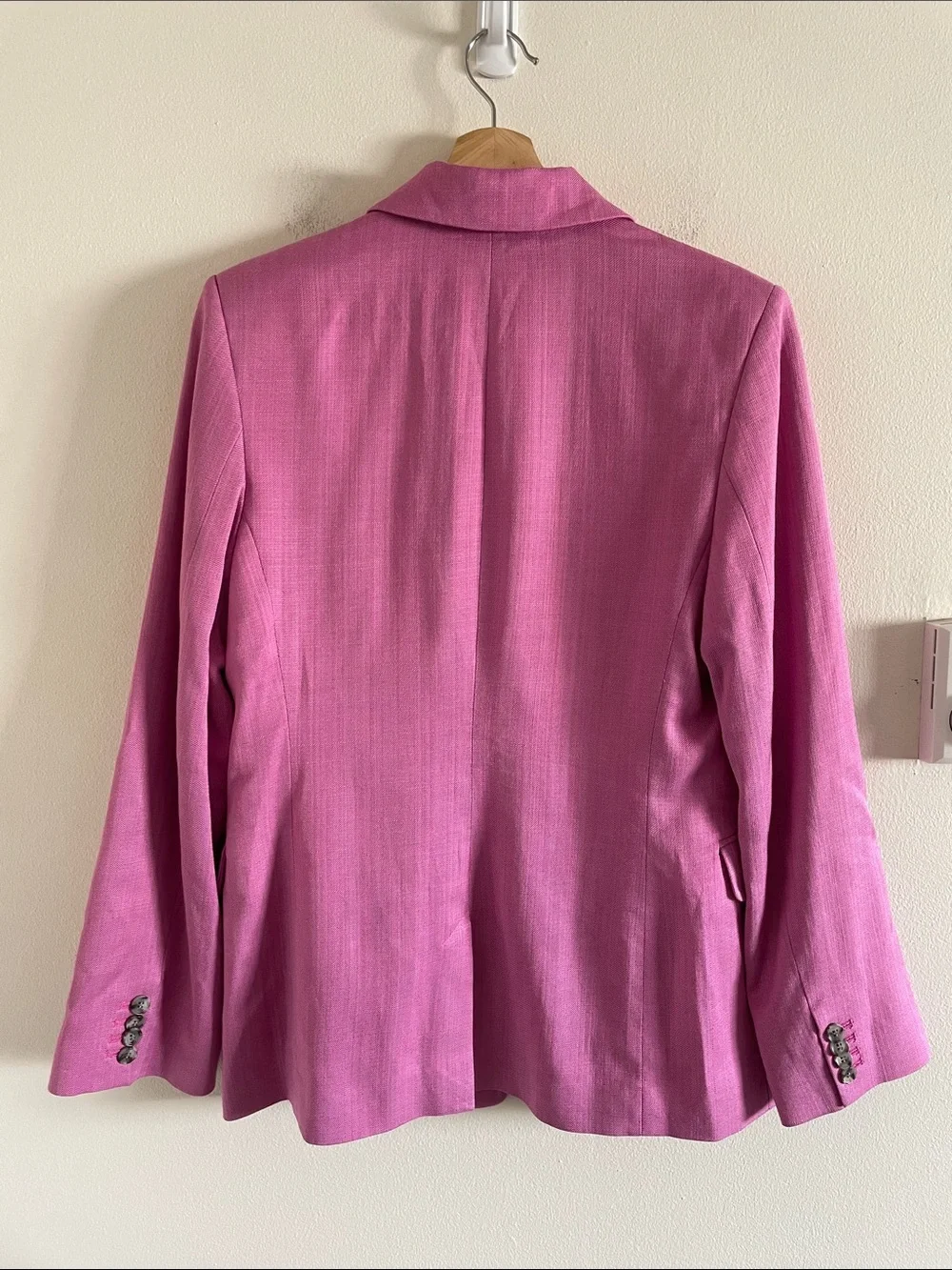 & Other Stories Single Breasted Fitted Waist Blazer Women 6 Italian Fabric Pink